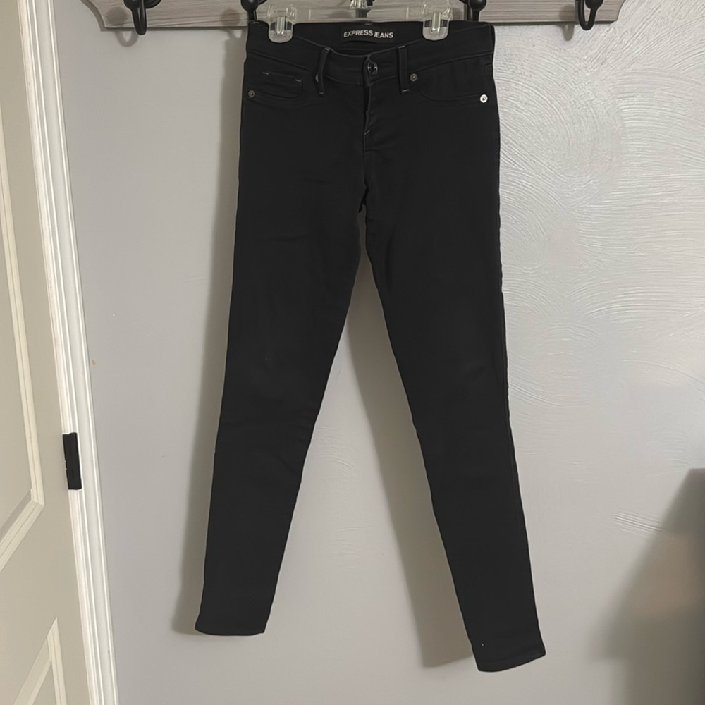 Black Express Jeans extreme stretch legging Stella low rise size 0 regular